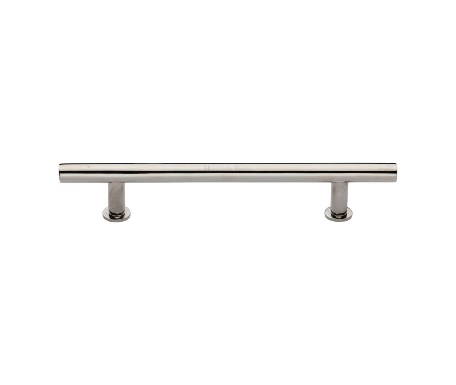 Heritage Brass Polished Nickel Finish T-Bar Cabinet Pull Handle with Rose 16mm