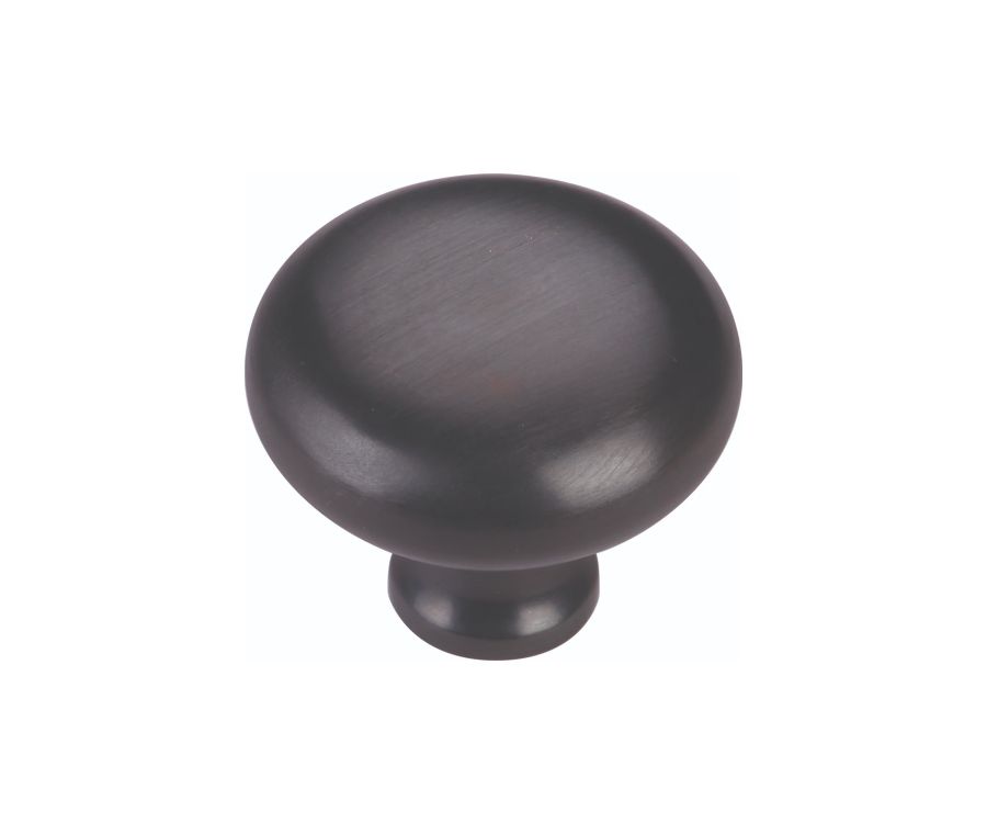 Heritage Brass Matt Black Victorian Round Cabinet Knob 32mm