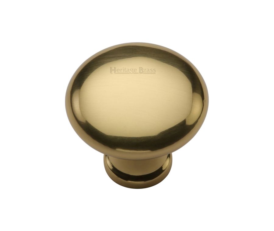 Heritage Brass Polished Brass Victorian Round Cabinet Knob 32mm