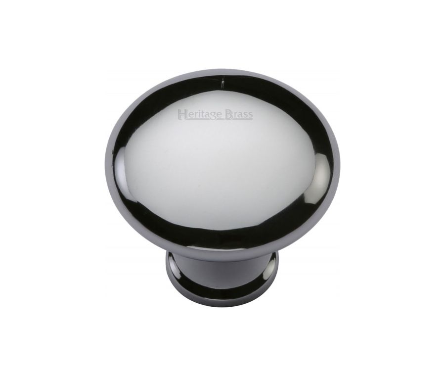 Heritage Brass Polished Chrome Victorian Round Cabinet Knob 32mm