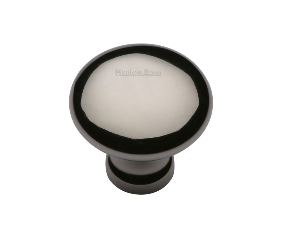 Heritage Brass Polished Nickel Finish Victorian Round Cabinet Knob 32mm