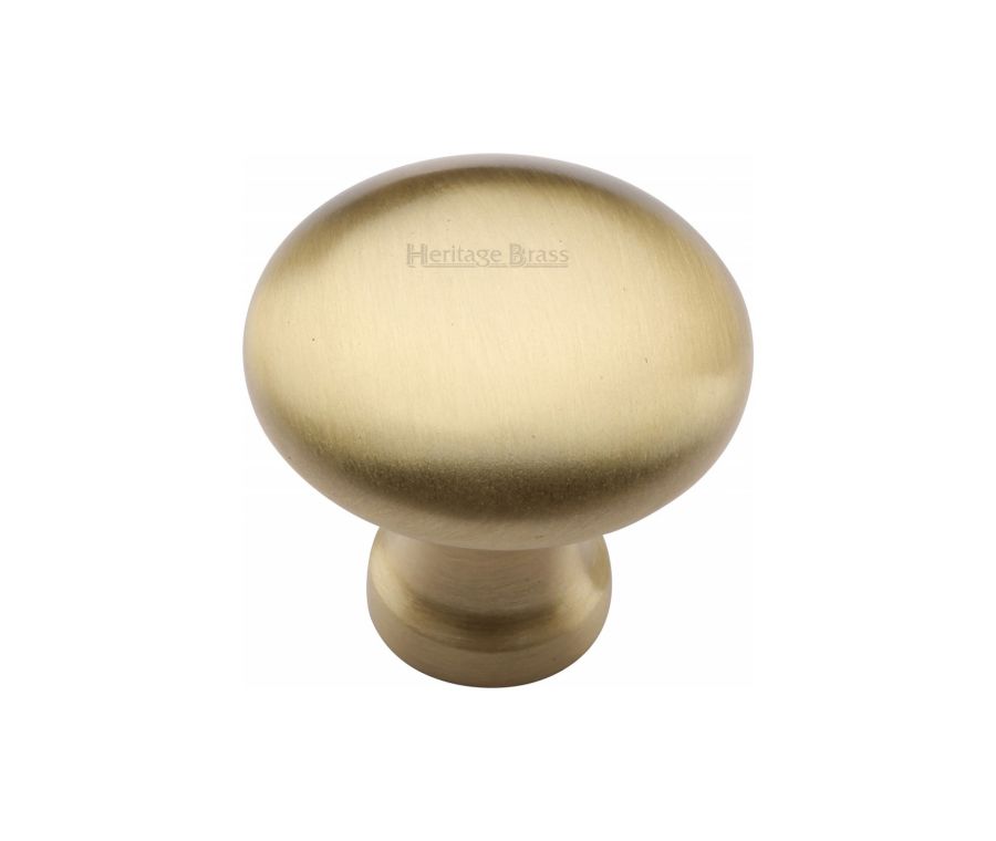 Heritage Brass Satin Brass Victorian Round Cabinet Knob 32mm