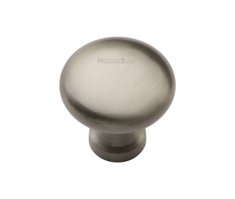Heritage Brass Satin Nickel Victorian Round Cabinet Knob 32mm