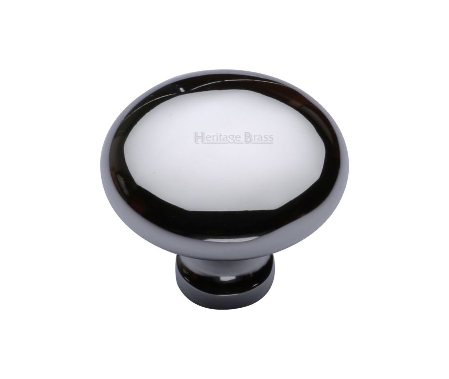 Heritage Brass Polished Chrome Victorian Round Cabinet Knob 38mm