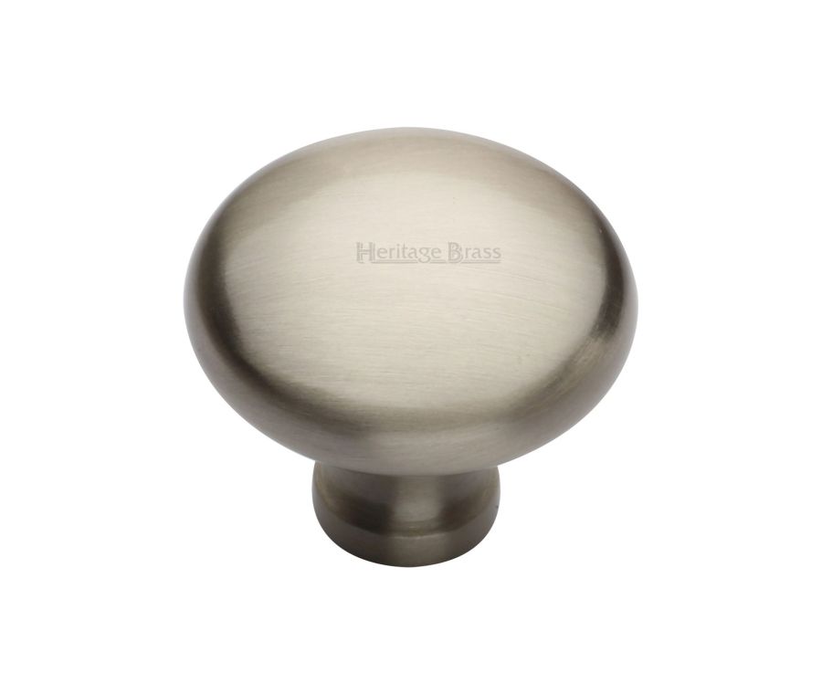 Heritage Brass Satin Nickel Victorian Round Cabinet Knob 38mm