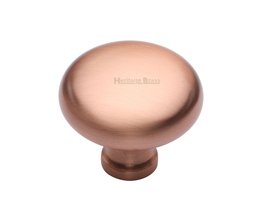 Heritage Brass Satin Rose Gold Victorian Round Cabinet Knob 38mm