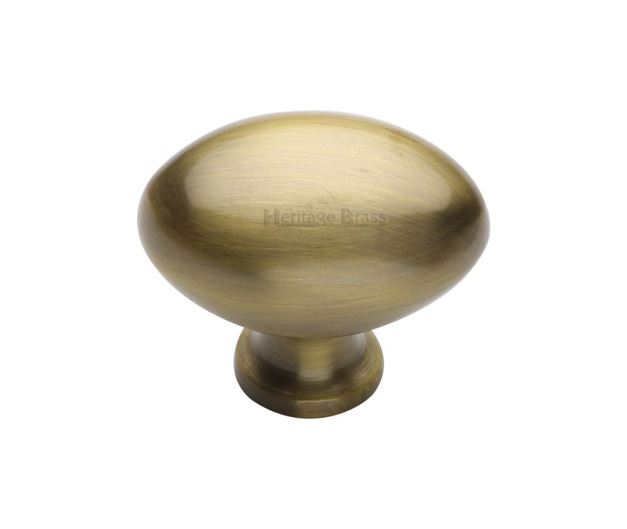 Heritage Brass Antique Brass Victorian Oval Cabinet Knob 38mm