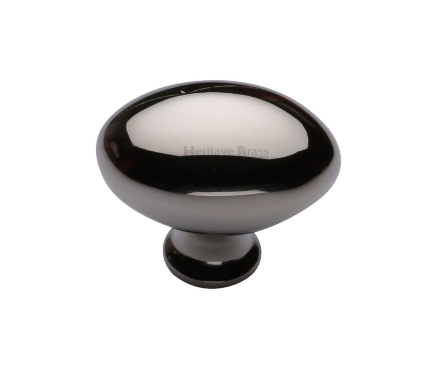 Heritage Brass Polished Nickel Finish Victorian Oval Cabinet Knob 38mm