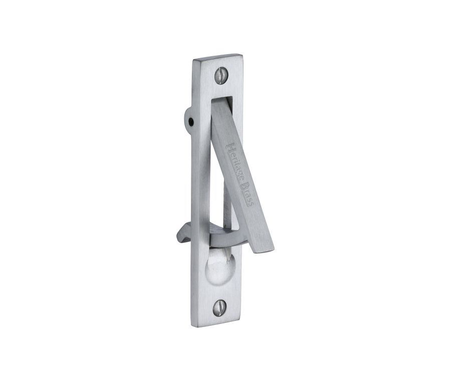Satin Chrome Heritage Brass Pocket Door Edge Pull 99mm