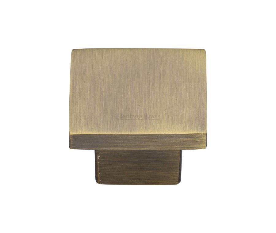 Heritage Brass Antique Brass Classic Square Cabinet Knob 32mm