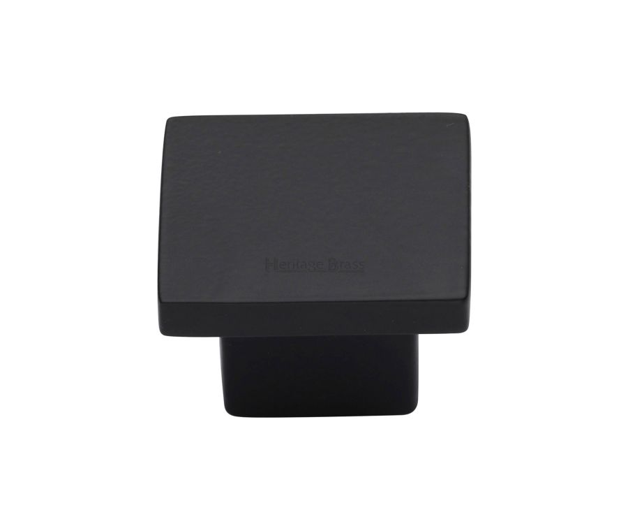 Heritage Brass Matt Black Classic Square Cabinet Knob 32mm