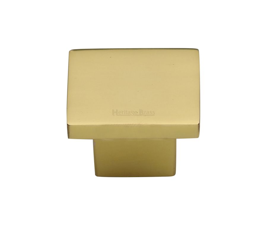 Heritage Brass Polished Brass Classic Square Cabinet Knob 32mm