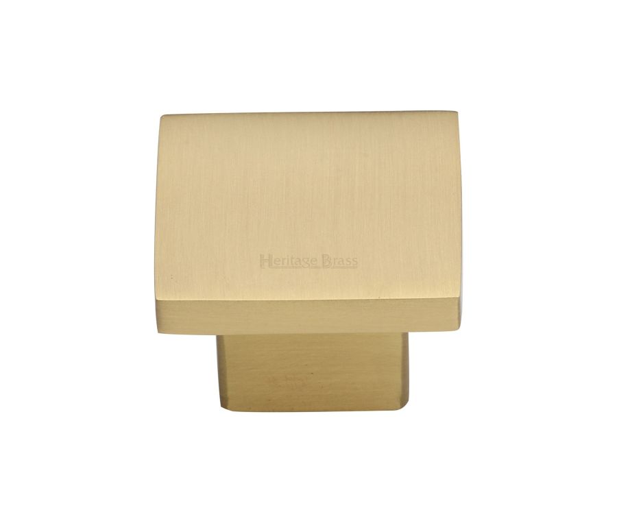 Heritage Brass Satin Brass Classic Square Cabinet Knob 32mm