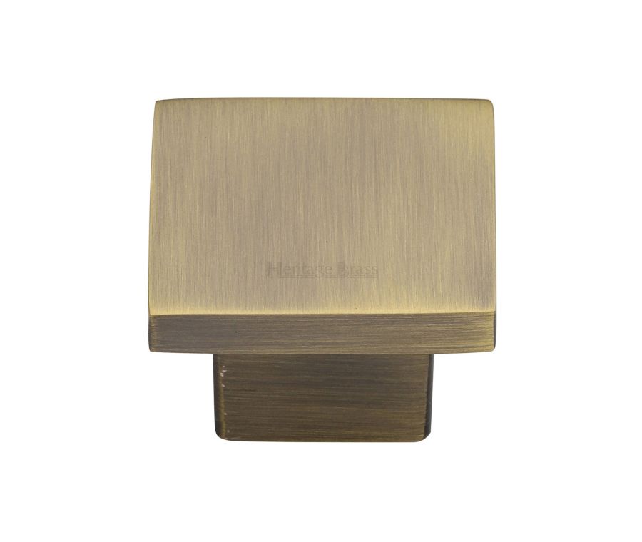 Heritage Brass Antique Brass Classic Square Cabinet Knob 40mm