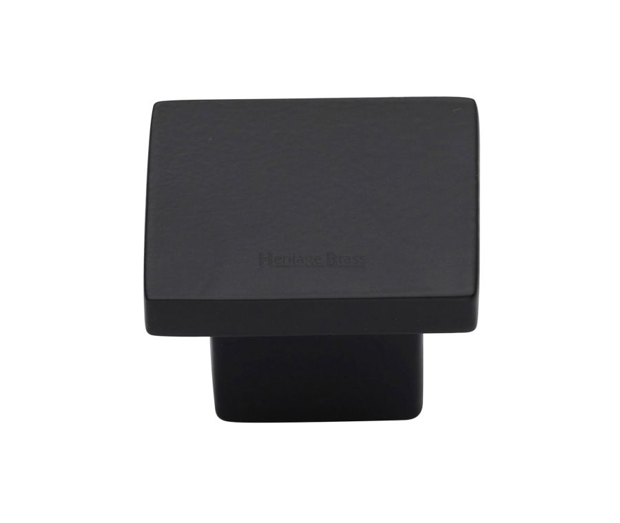 Heritage Brass Matt Black Classic Square Cabinet Knob 40mm