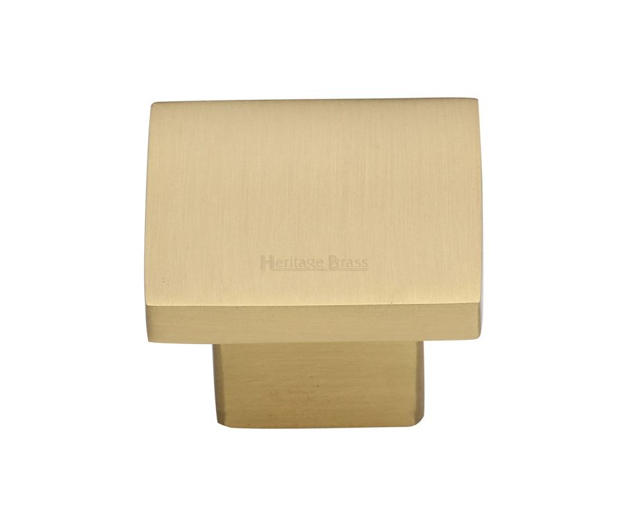 Heritage Brass Satin Brass Classic Square Cabinet Knob 40mm