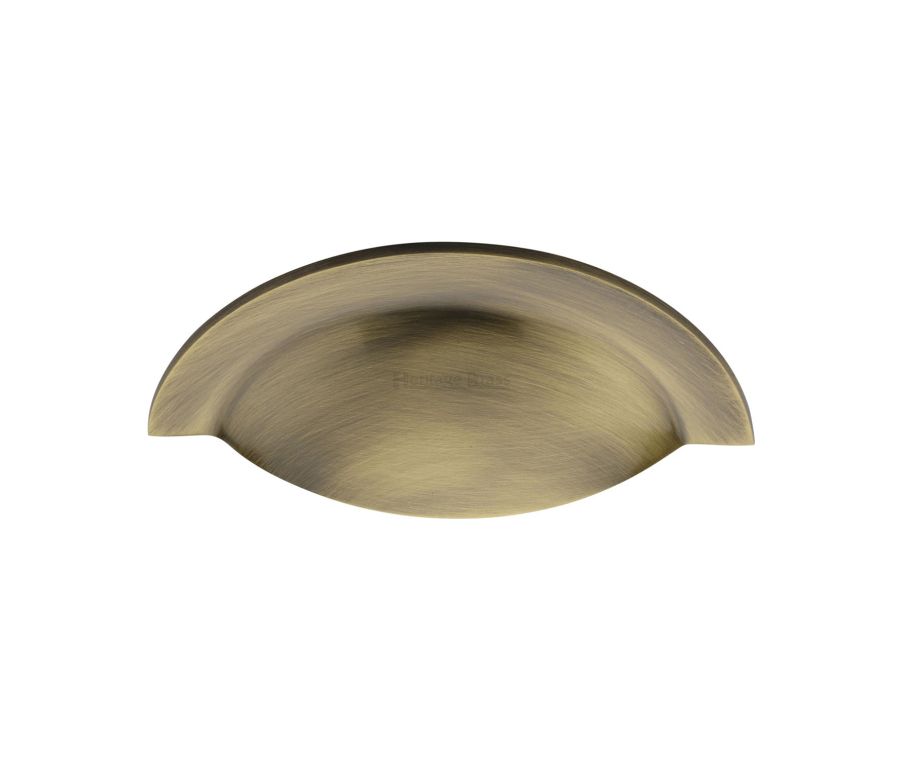 Heritage Brass Antique Brass Crescent Drawer Cup Pull 57mm