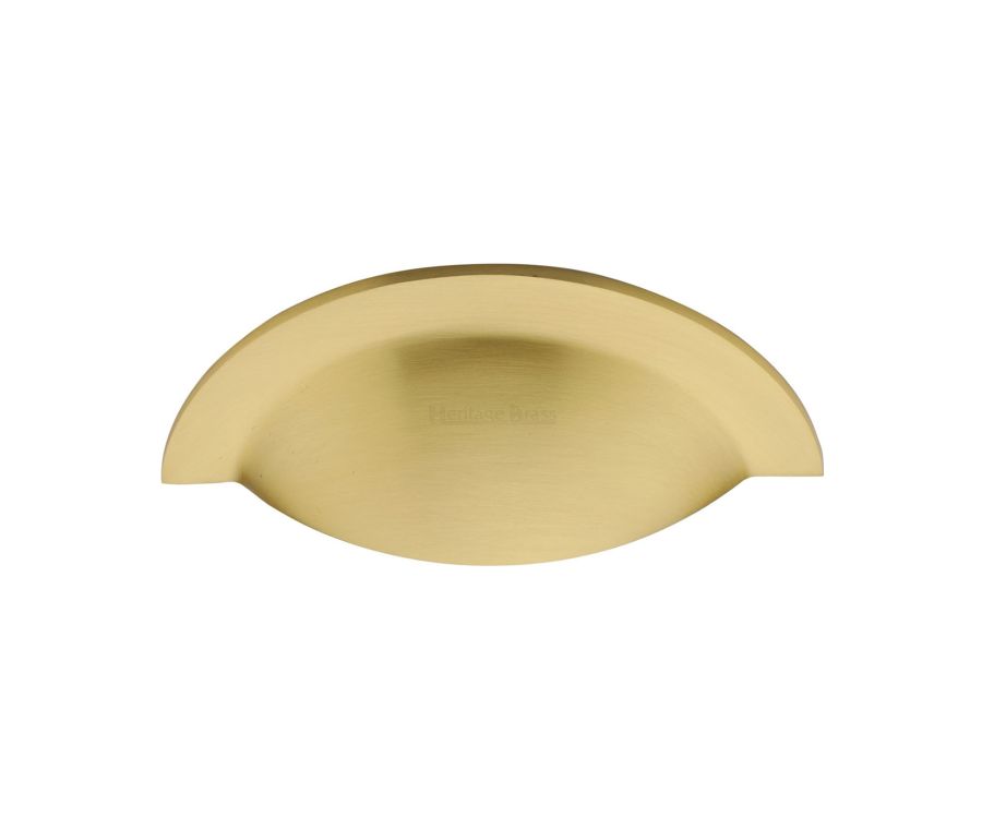 Heritage Brass Satin Brass Crescent Drawer Cup Pull 57mm