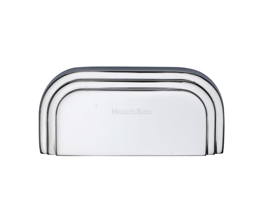 Heritage Brass Polished Chrome Bauhaus Drawer Pull Handle 76mm