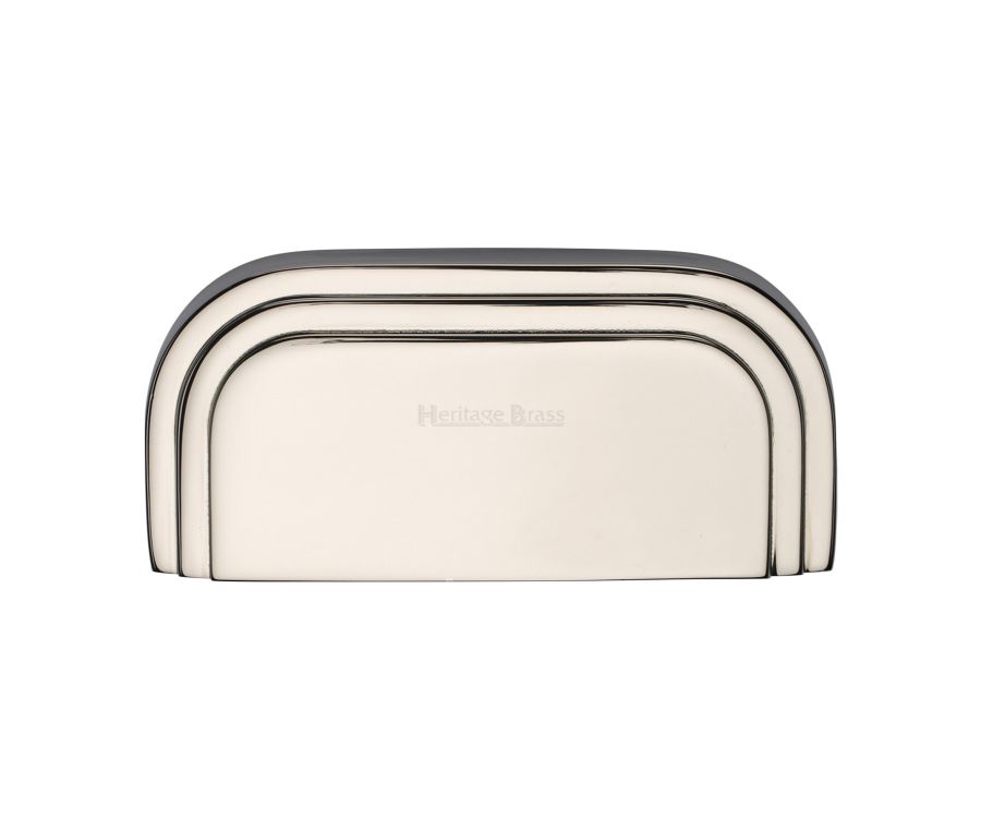 Heritage Brass Polished Nickel Finish Bauhaus Drawer Pull Handle 76mm