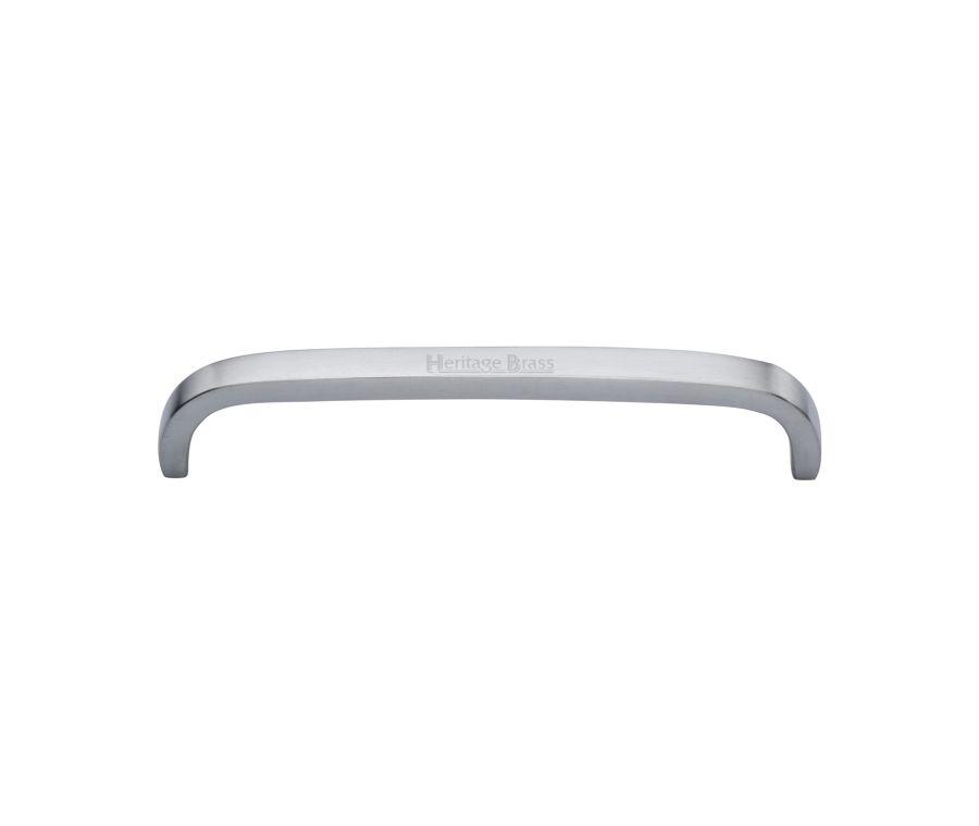 Heritage Brass Satin Chrome Curved D Shaped Cabinet Pull Handle 152mm