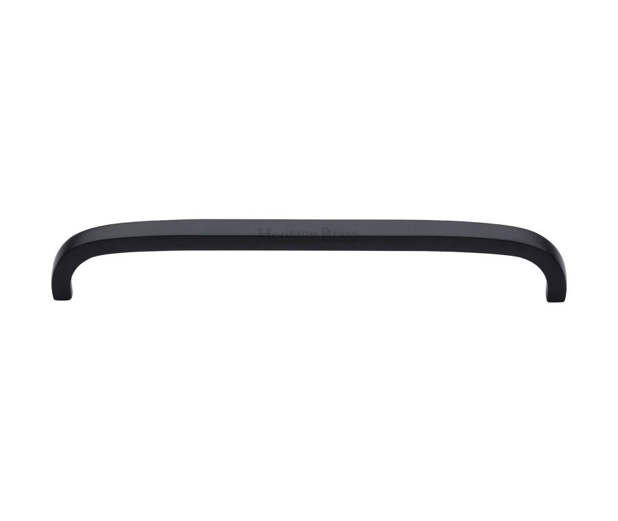 Heritage Brass Matt Black Curved D Shaped Cabinet Pull Handle 203mm