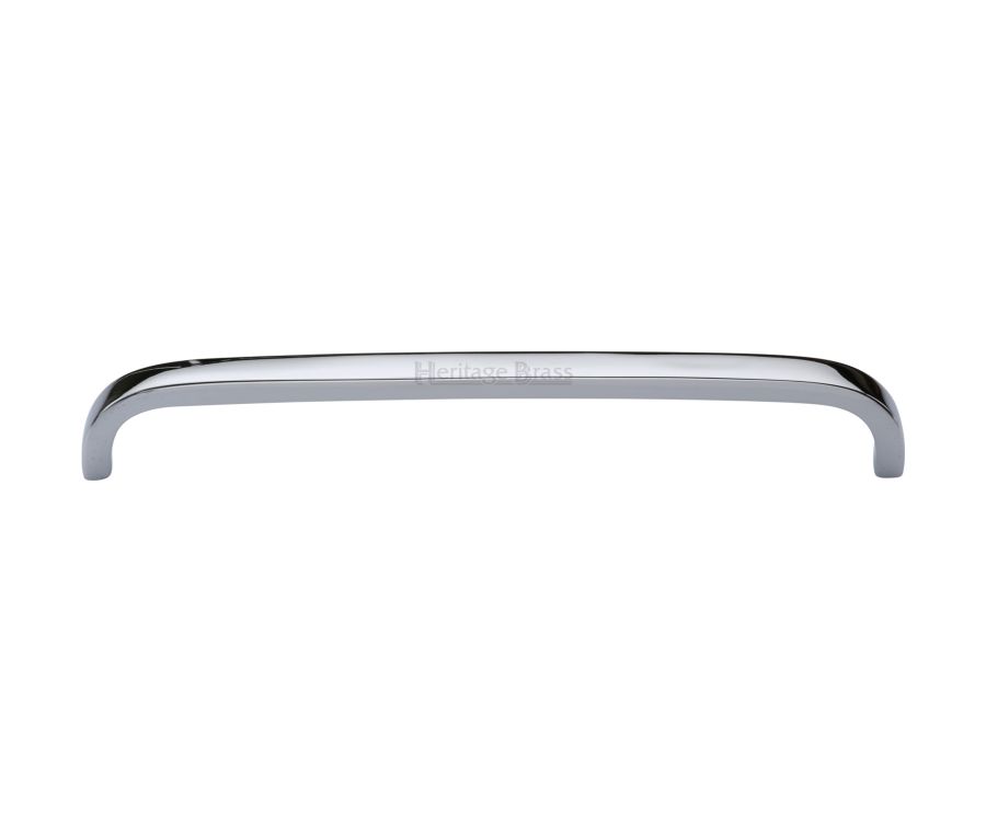 Heritage Brass Polished Chrome Curved D Shaped Cabinet Pull Handle 203mm