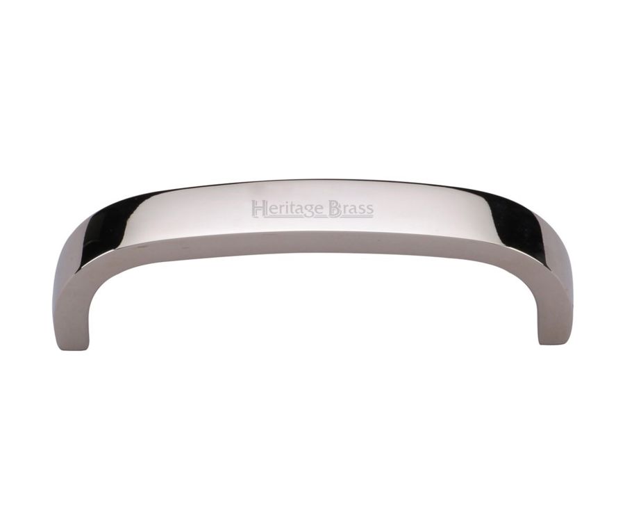 Heritage Brass Polished Nickel Finish Curved D Shaped Cabinet Pull Handle 203mm