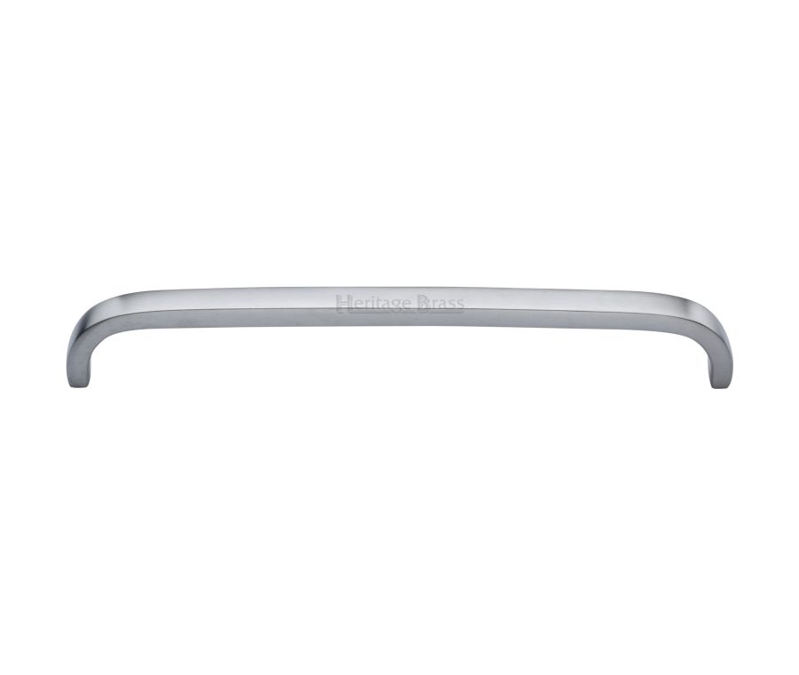 Heritage Brass Satin Chrome Curved D Shaped Cabinet Pull Handle 203mm