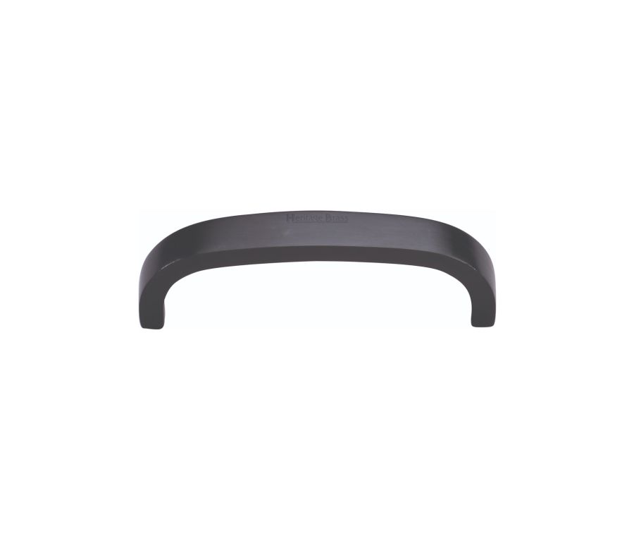Heritage Brass Matt Black Curved D Shaped Cabinet Pull Handle 89mm