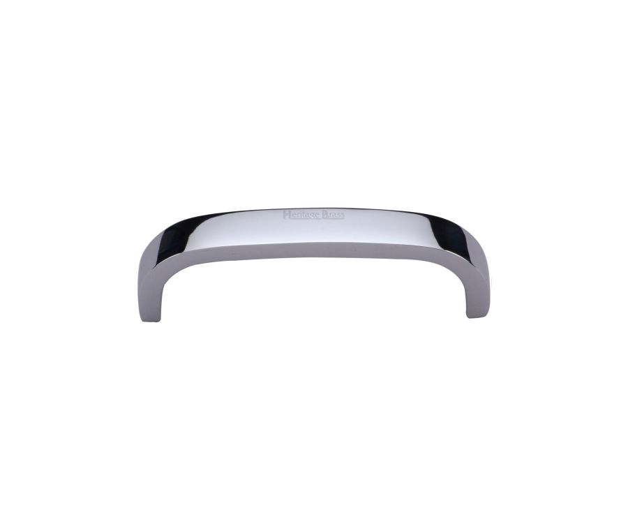Heritage Brass Polished Chrome Curved D Shaped Cabinet Pull Handle 89mm