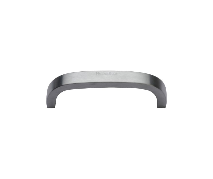 Heritage Brass Satin Chrome Curved D Shaped Cabinet Pull Handle 89mm