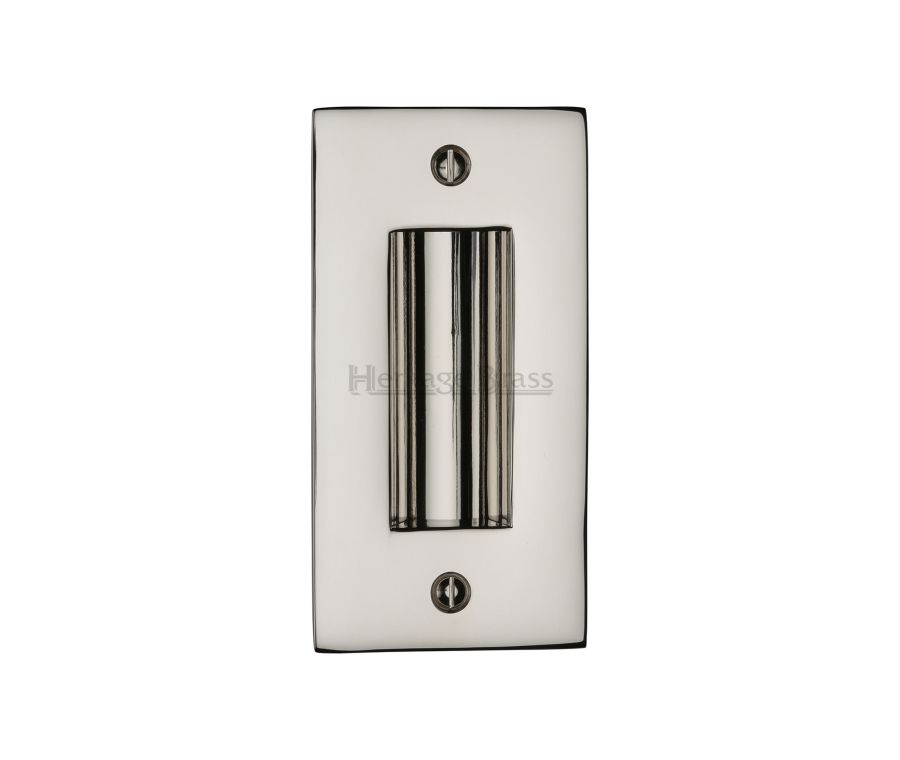 Polished Nickel Finish Heritage Brass Flush Pull 101mm
