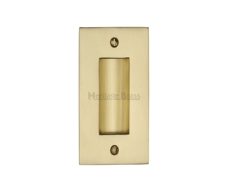 Satin Brass Heritage Brass Flush Pull 101mm