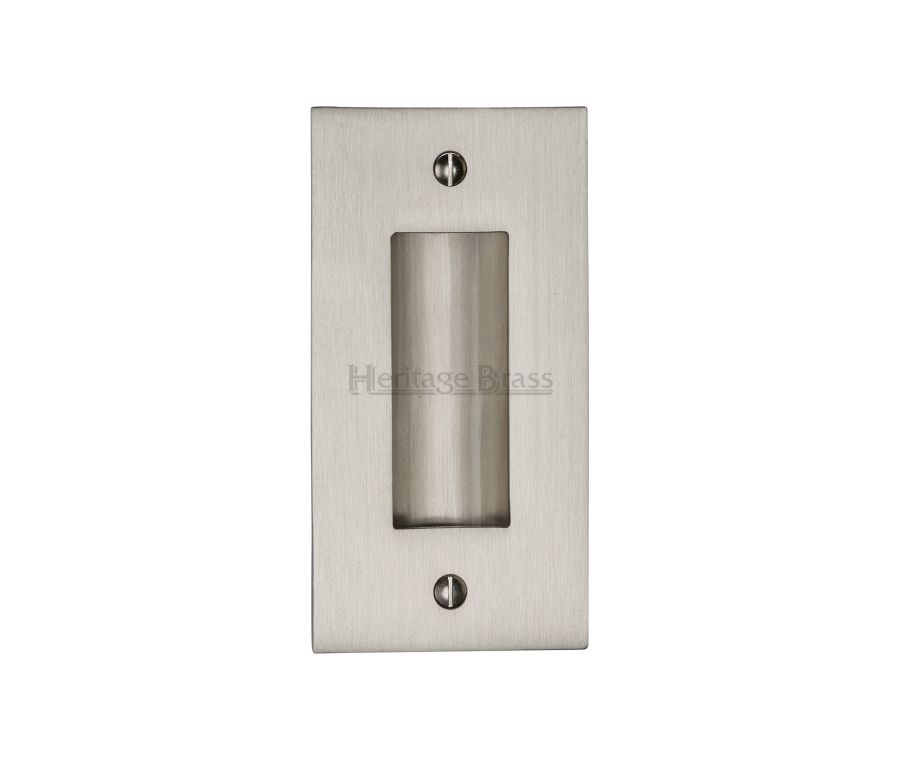 Satin Nickel Heritage Brass Flush Pull 101mm