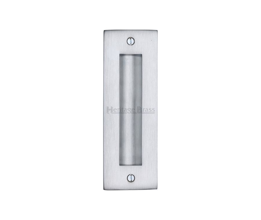 Satin Chrome Heritage Brass Flush Pull 152mm