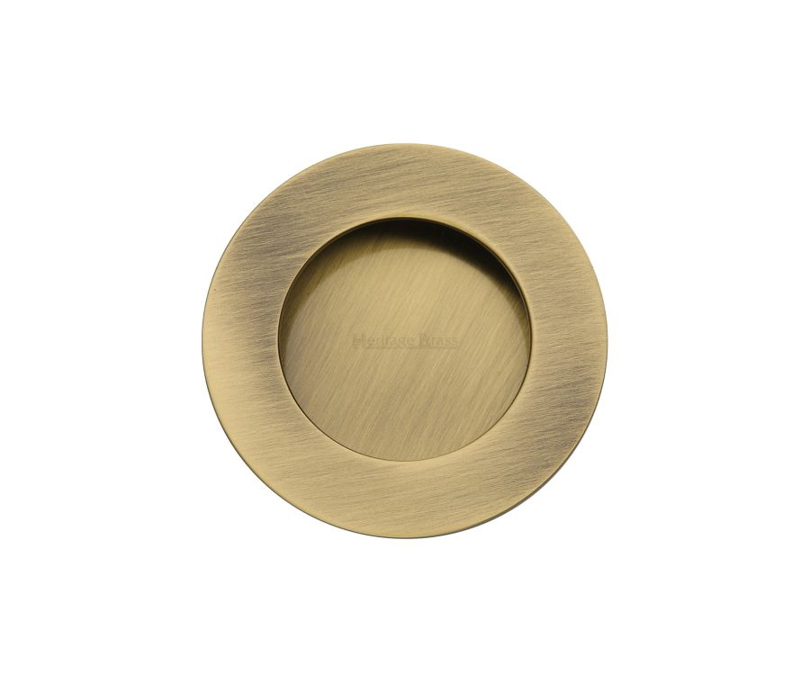 Antique Brass Heritage Brass Round Flush Pull - C1835