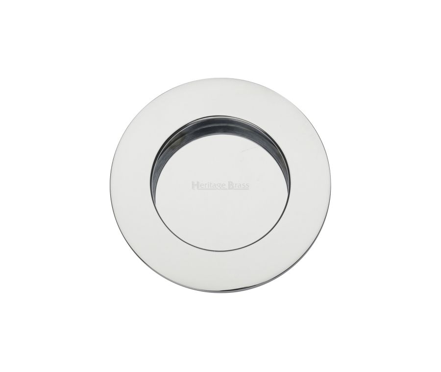 Polished Chrome Heritage Brass Round Flush Pull - C1835