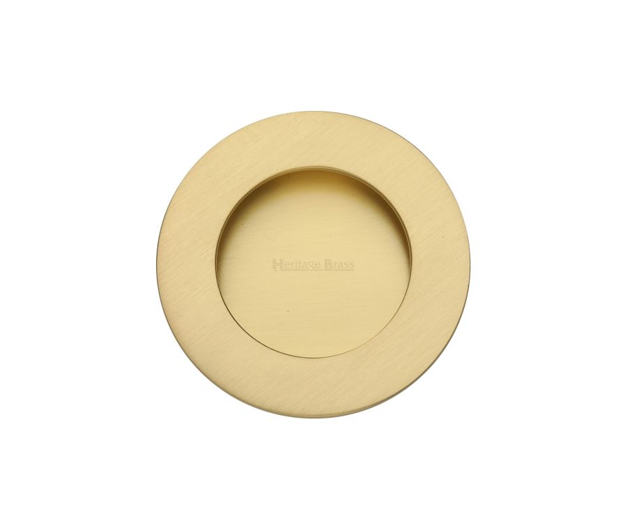 Satin Brass Heritage Brass Round Flush Pull - C1835