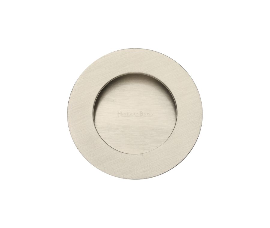 Satin Nickel Heritage Brass Round Flush Pull - C1835
