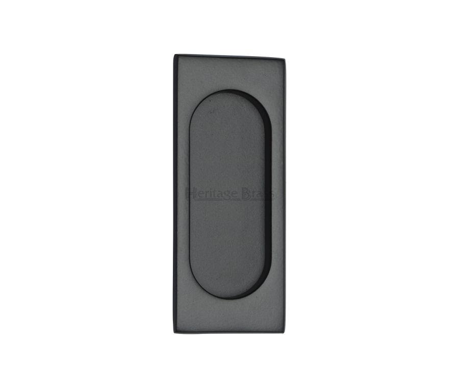 Matt Black Heritage Brass Flush Pull C1850