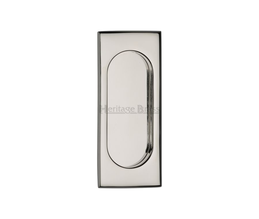 Polished Nickel Finish Heritage Brass Flush Pull C1850