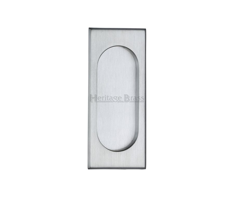 Satin Chrome Heritage Brass Flush Pull C1850