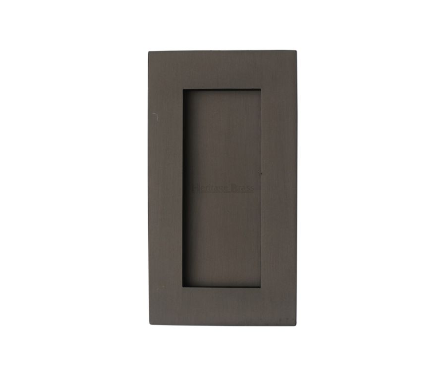 Matt Bronze Heritage Brass Rectangular Flush Pull - C1855 105mm
