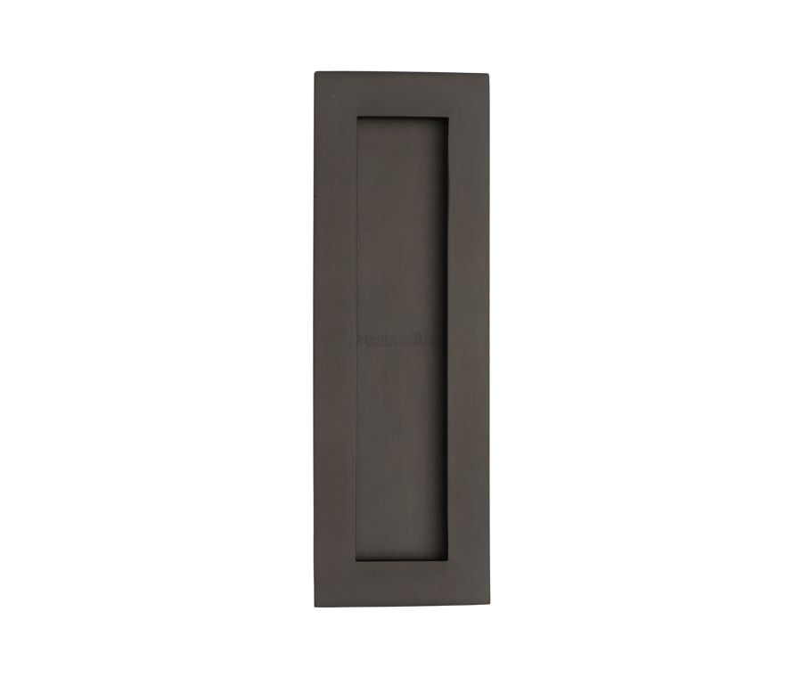 Matt Bronze Heritage Brass Rectangular Flush Pull - C1855 175mm