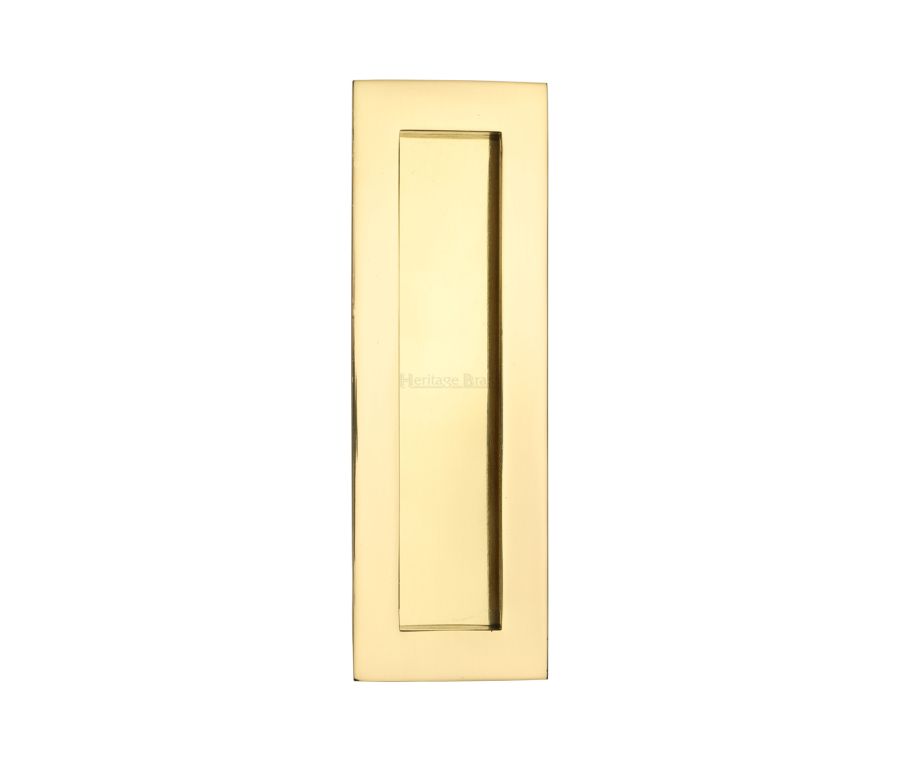 Polished Brass Heritage Brass Rectangular Flush Pull - C1855 175mm