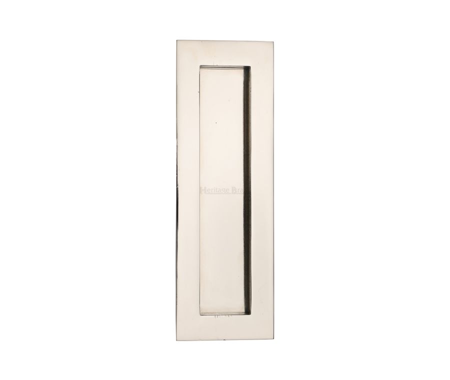 Polished Nickel Finish Heritage Brass Rectangular Flush Pull - C1855 175mm