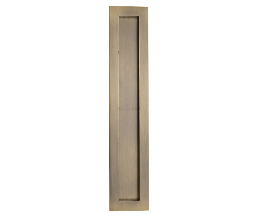 Antique Brass Heritage Brass Rectangular Flush Pull - C1855 300mm