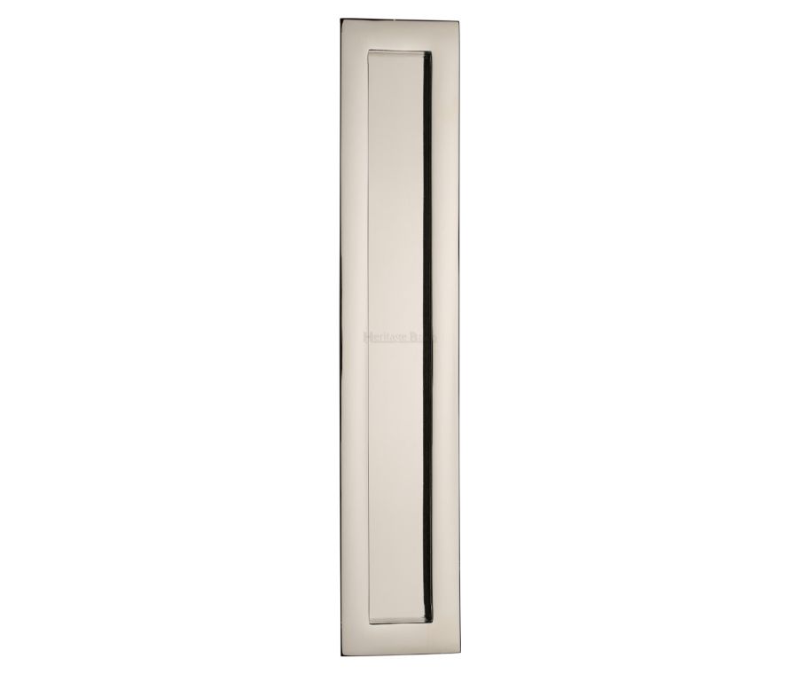 Polished Nickel Finish Heritage Brass Rectangular Flush Pull - C1855 300mm