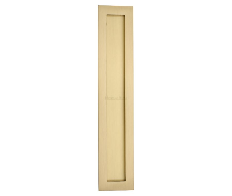 Satin Brass Heritage Brass Rectangular Flush Pull - C1855 300mm
